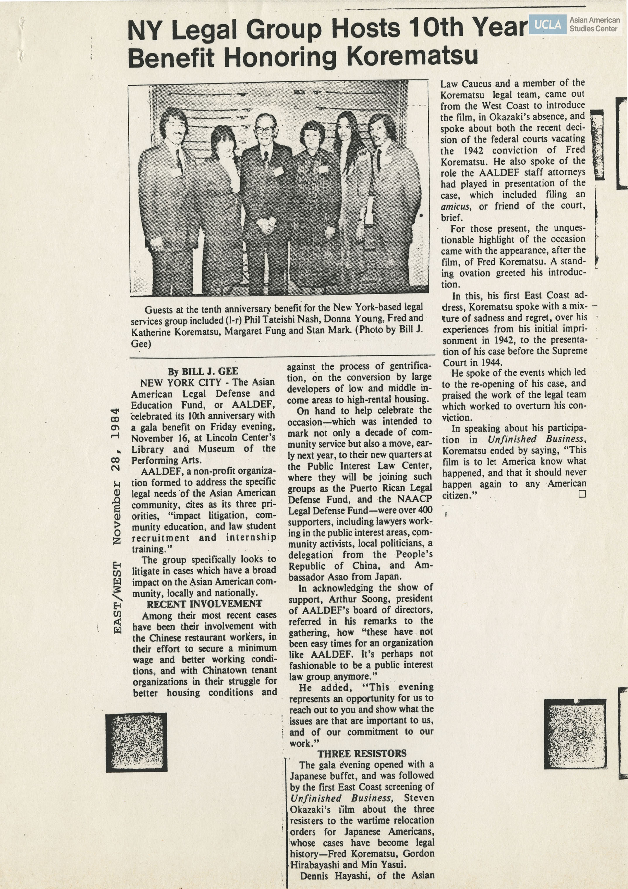 Various clippings regarding Fred T. Korematsu's conviction to be overturned by the Supreme Court.