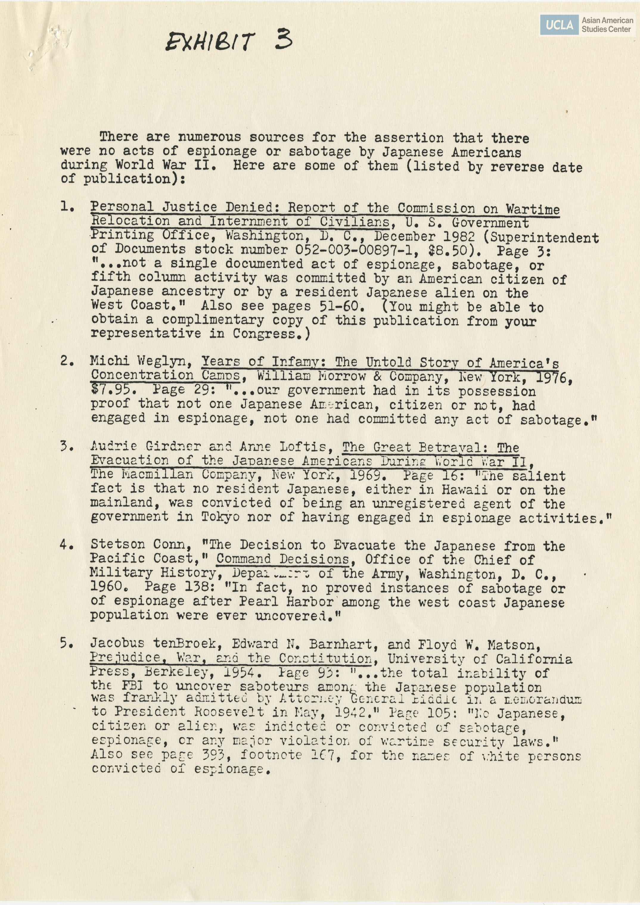 Resource materials for the 