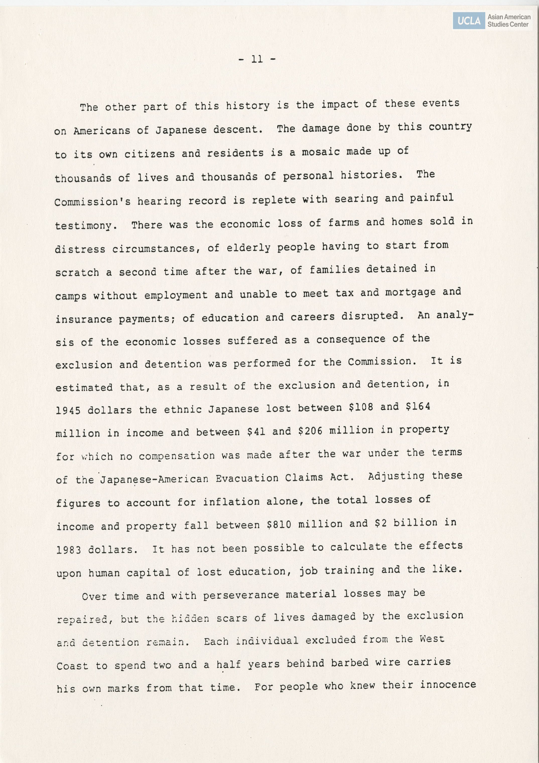 Written testimony of Joan Z. Bernstein in support of bill H.R. 4110.