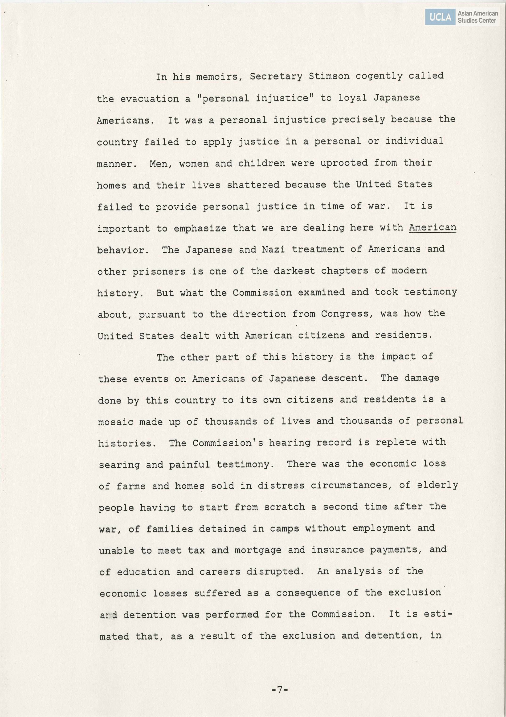 Written testimony of Father Robert F. Drinan in support of bill H.R. 4110.