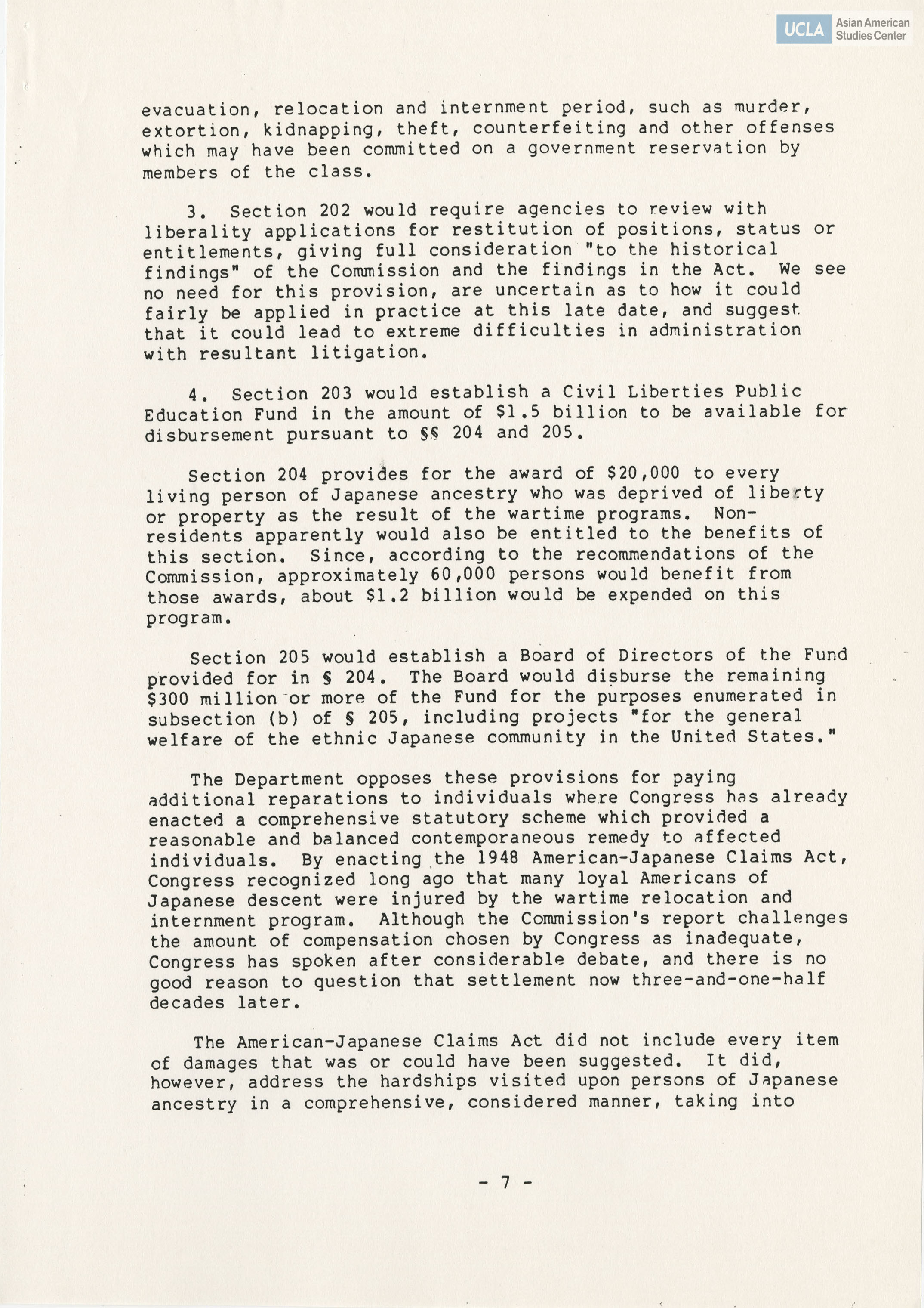 Written testimony of Honorable Peter W. Rodino in support of bill H.R. 442.