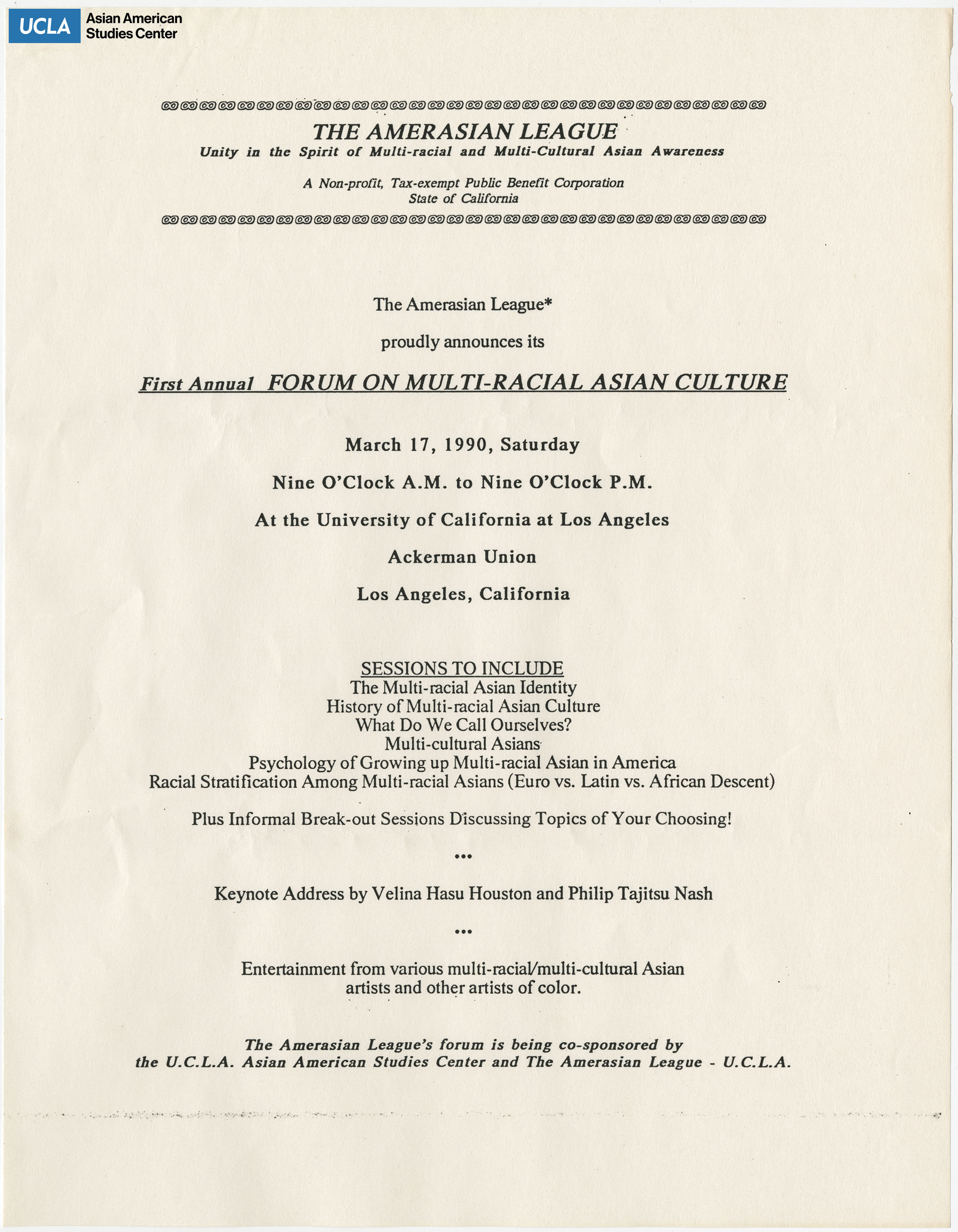 Flyer regarding the first annual 