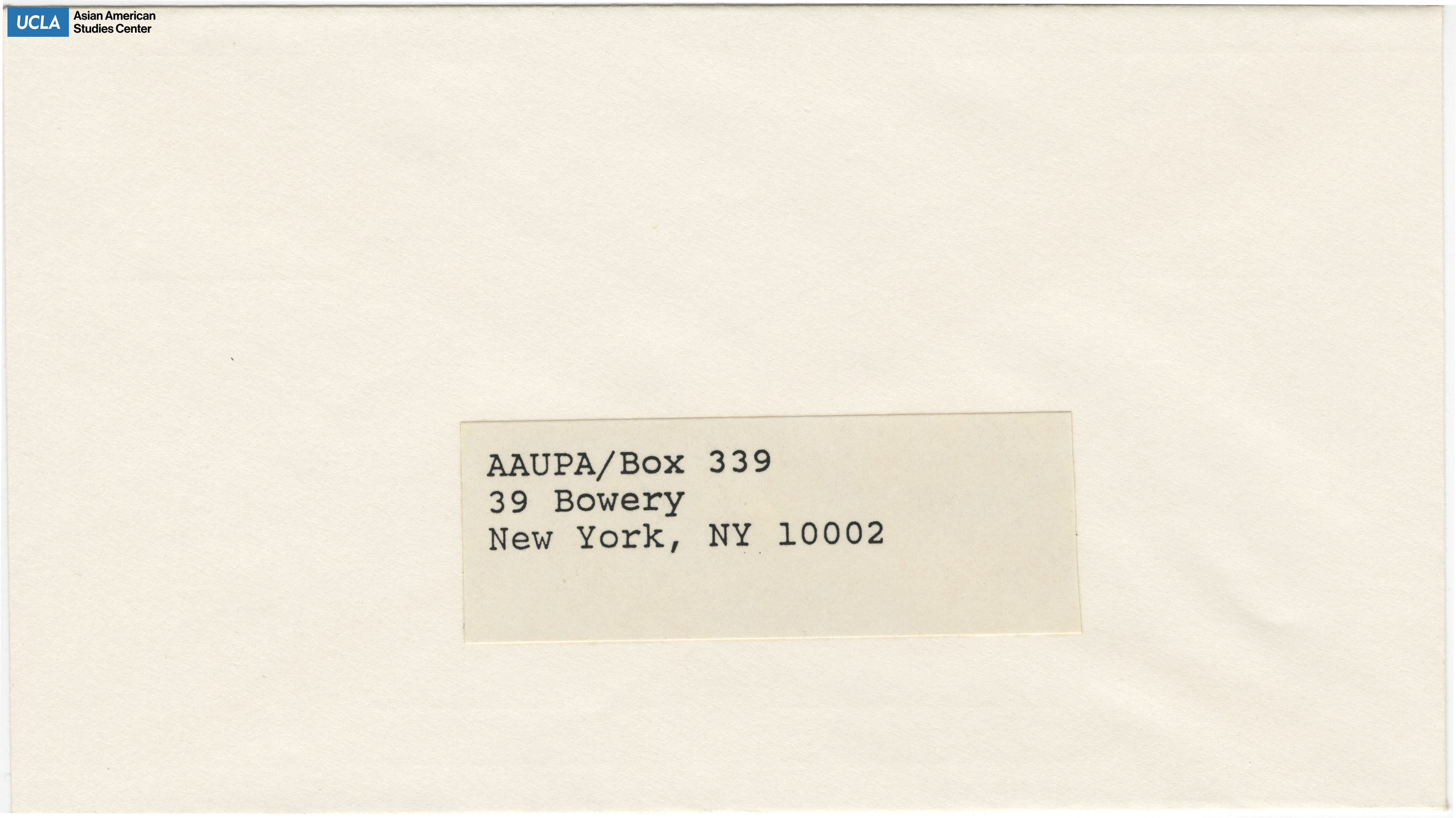 Envelope from Asian American Union for Political Action.