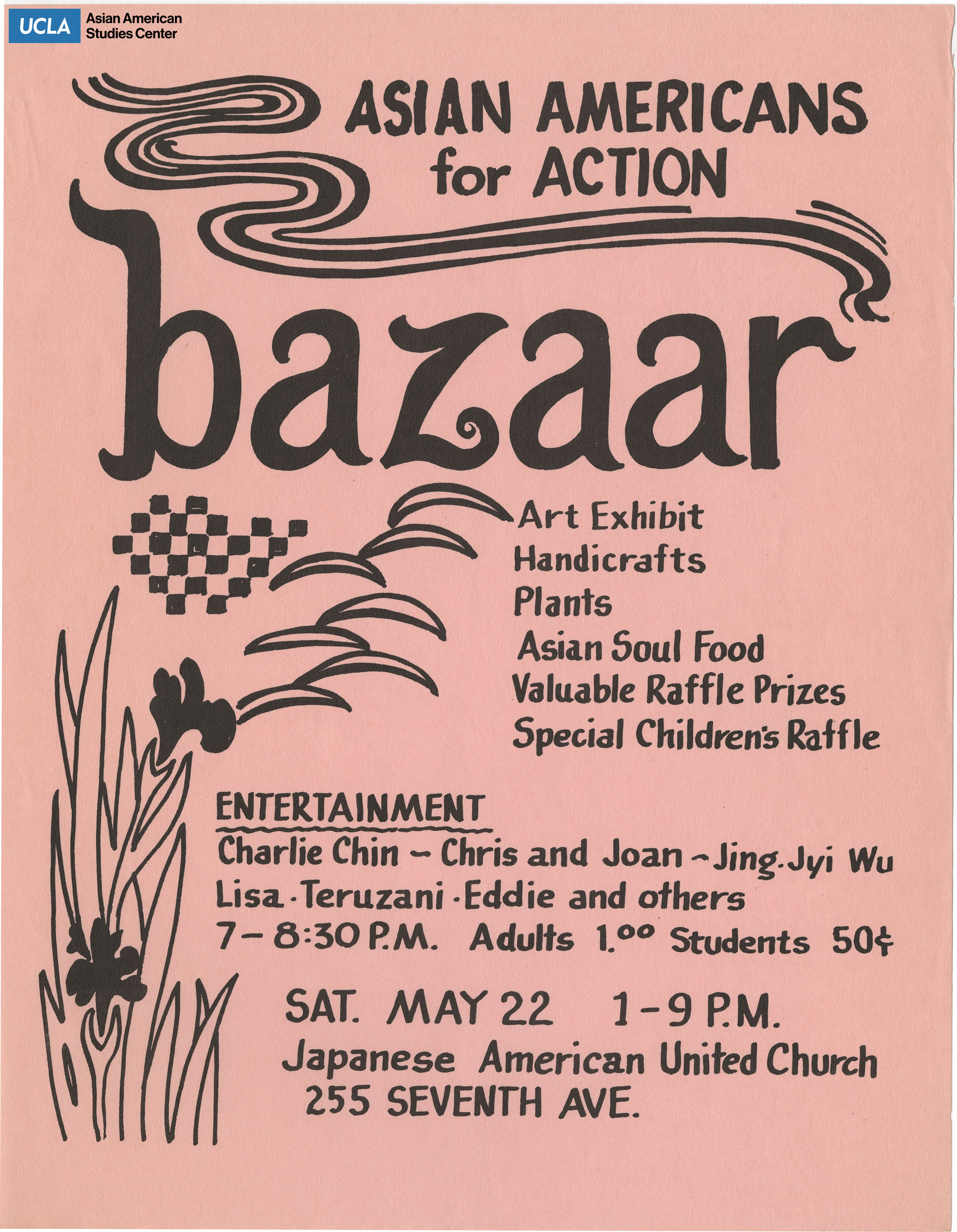 Flyer regarding a bazaar from Asian Americans for Action.