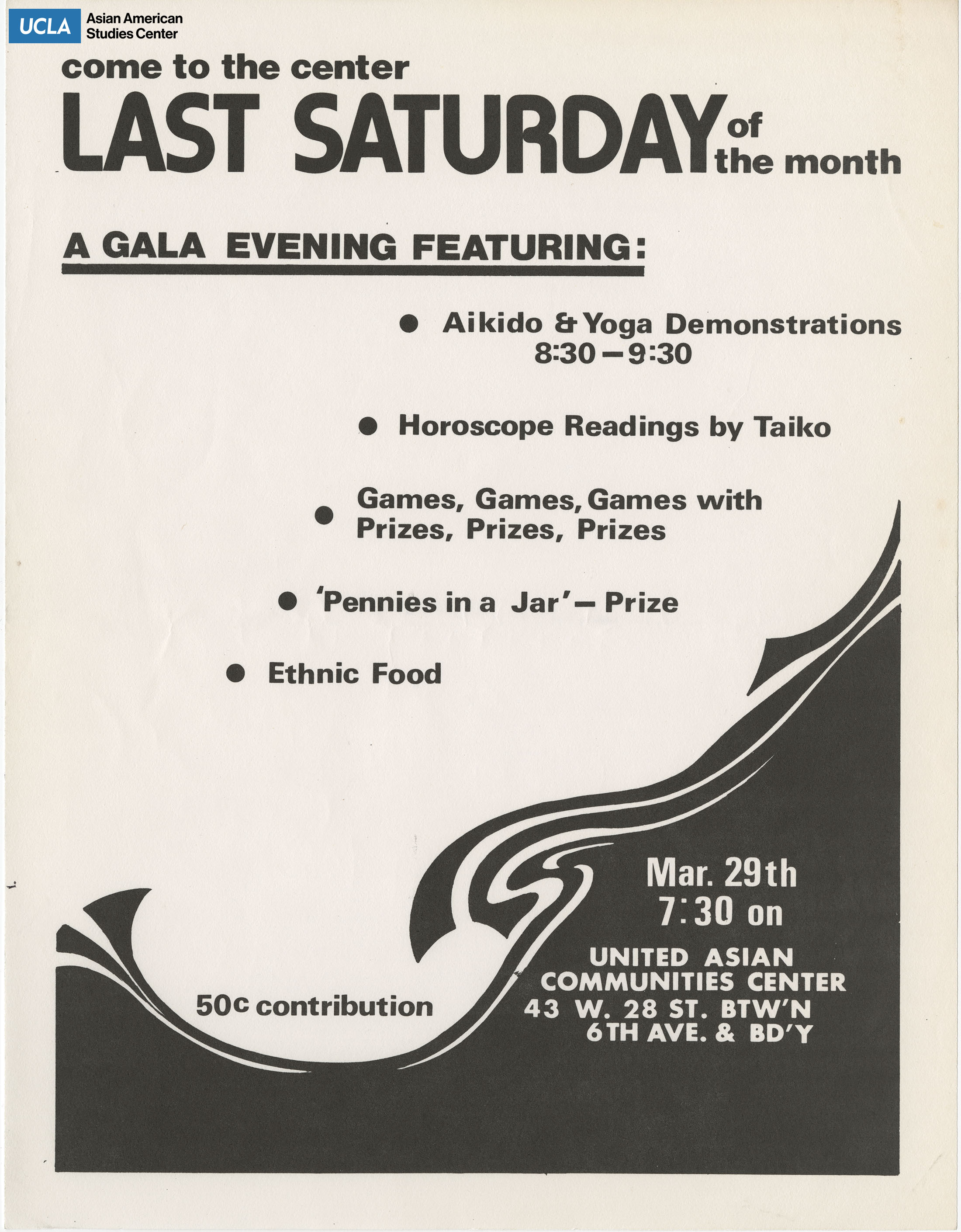Flyer regarding the Last Saturday of the Month event.