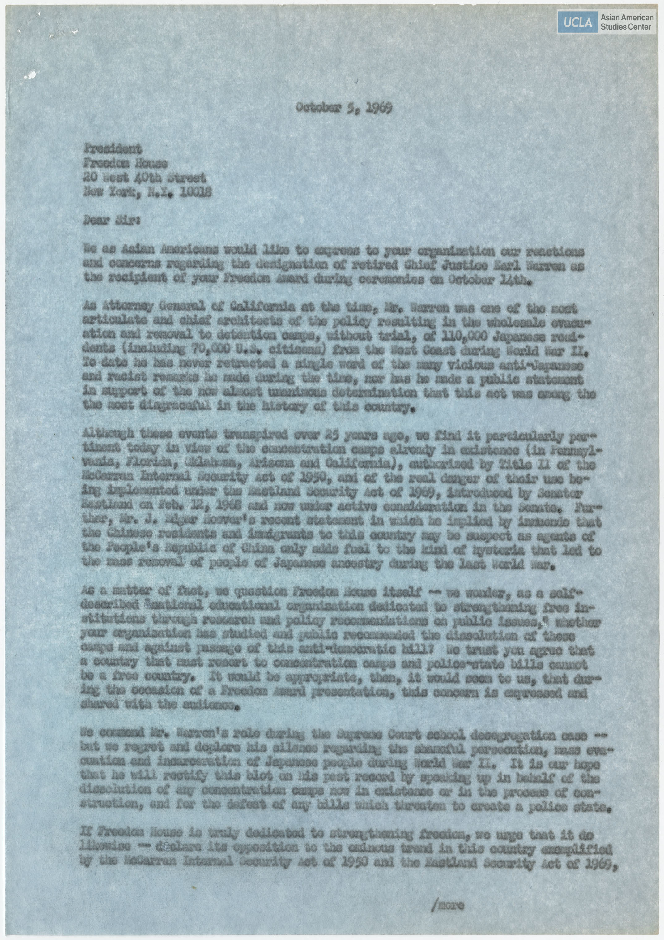 The explanation of the organization Asian Americans for Action.
