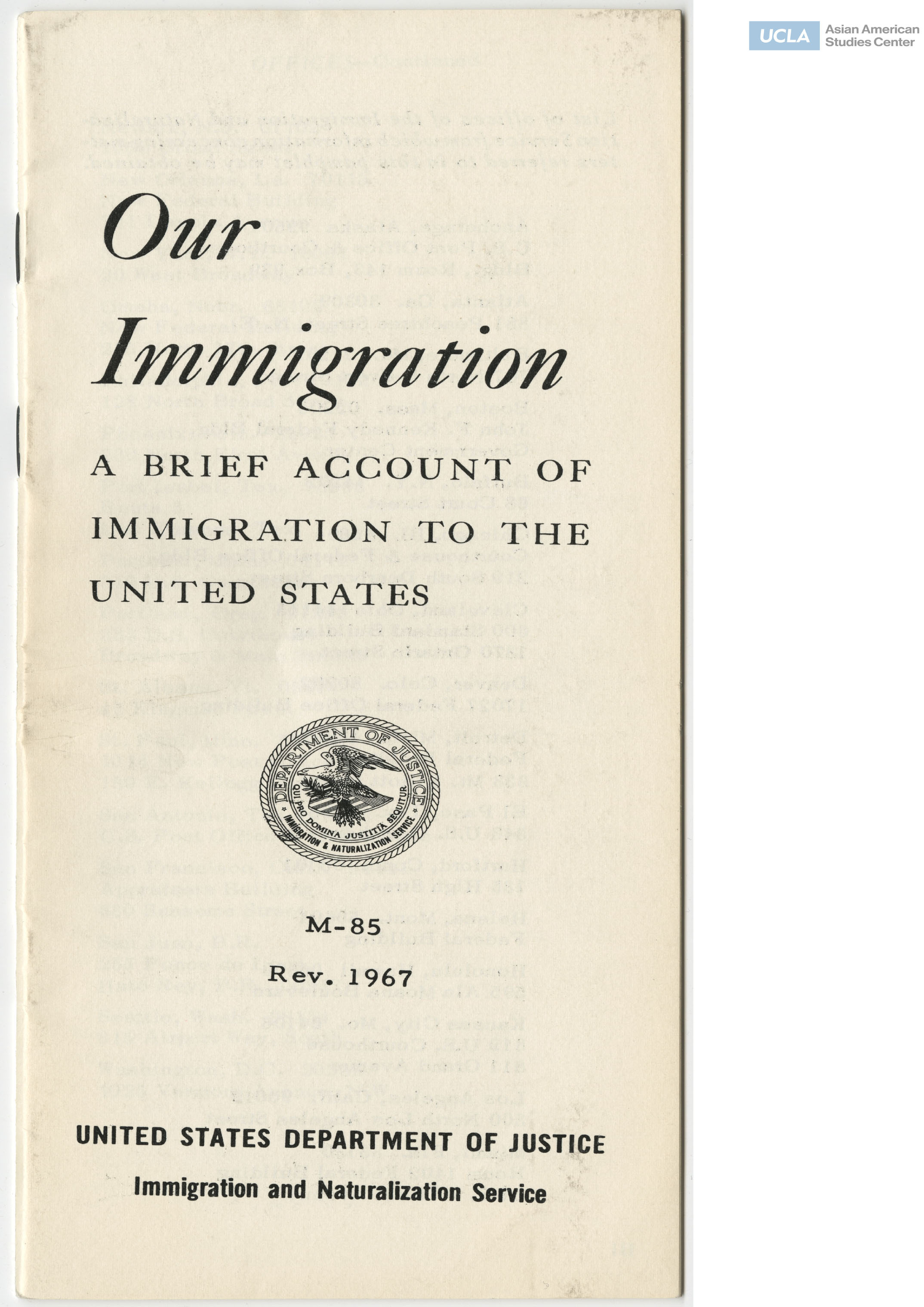 Pamphlet title includes: 