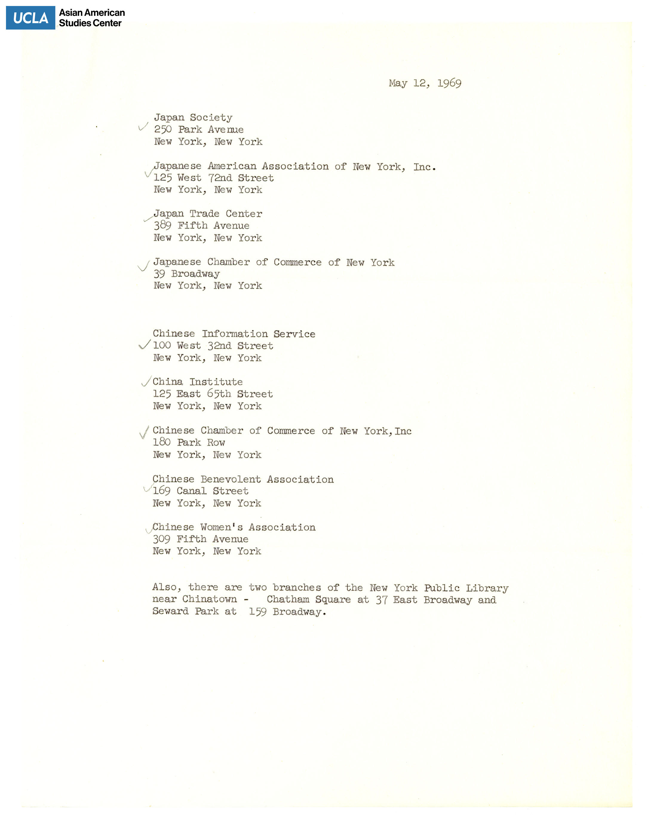 List of various Asian organizations in New York.