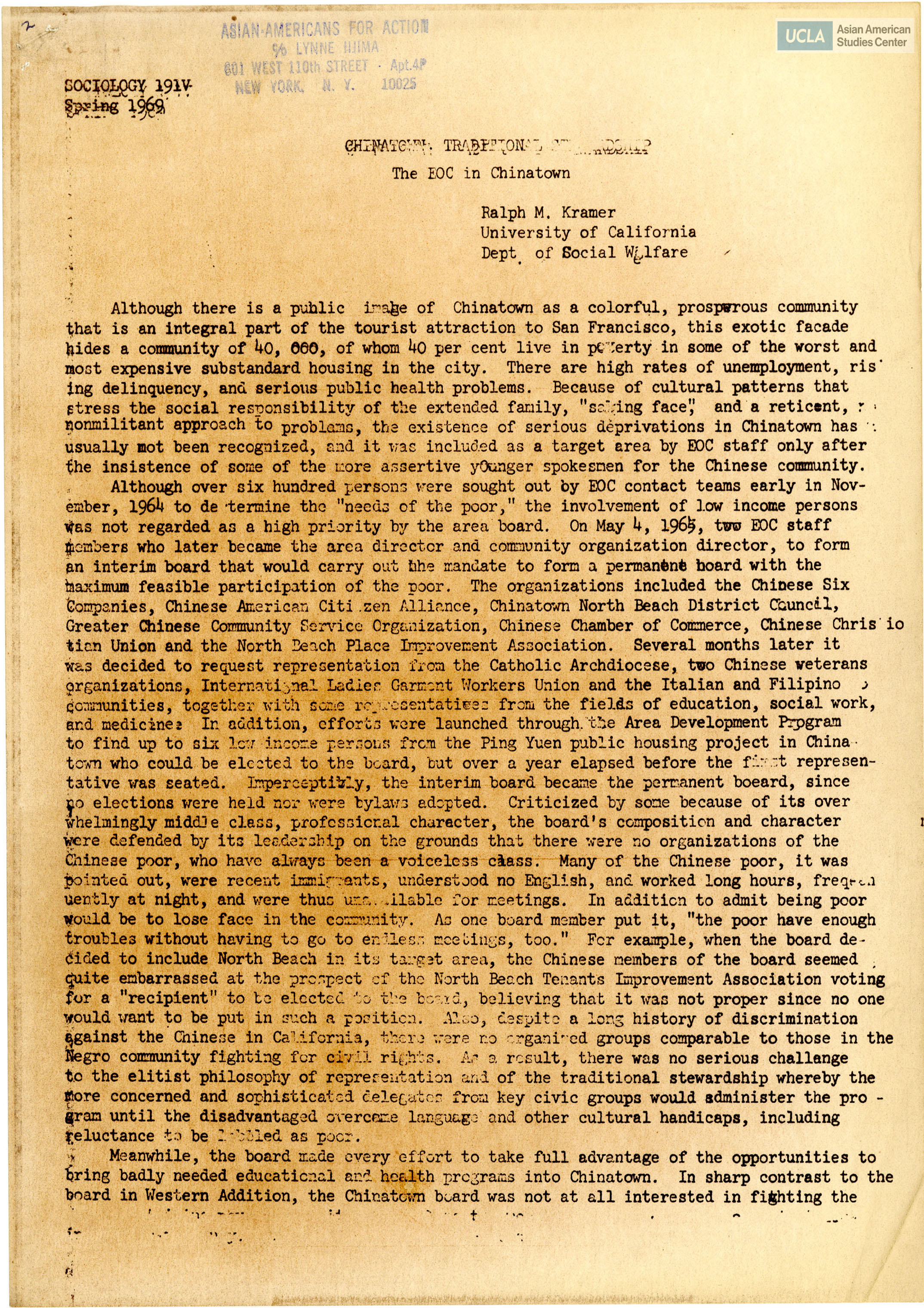 Essay written by Ralph M. Kramer, University of California, Department of Social Welfare.