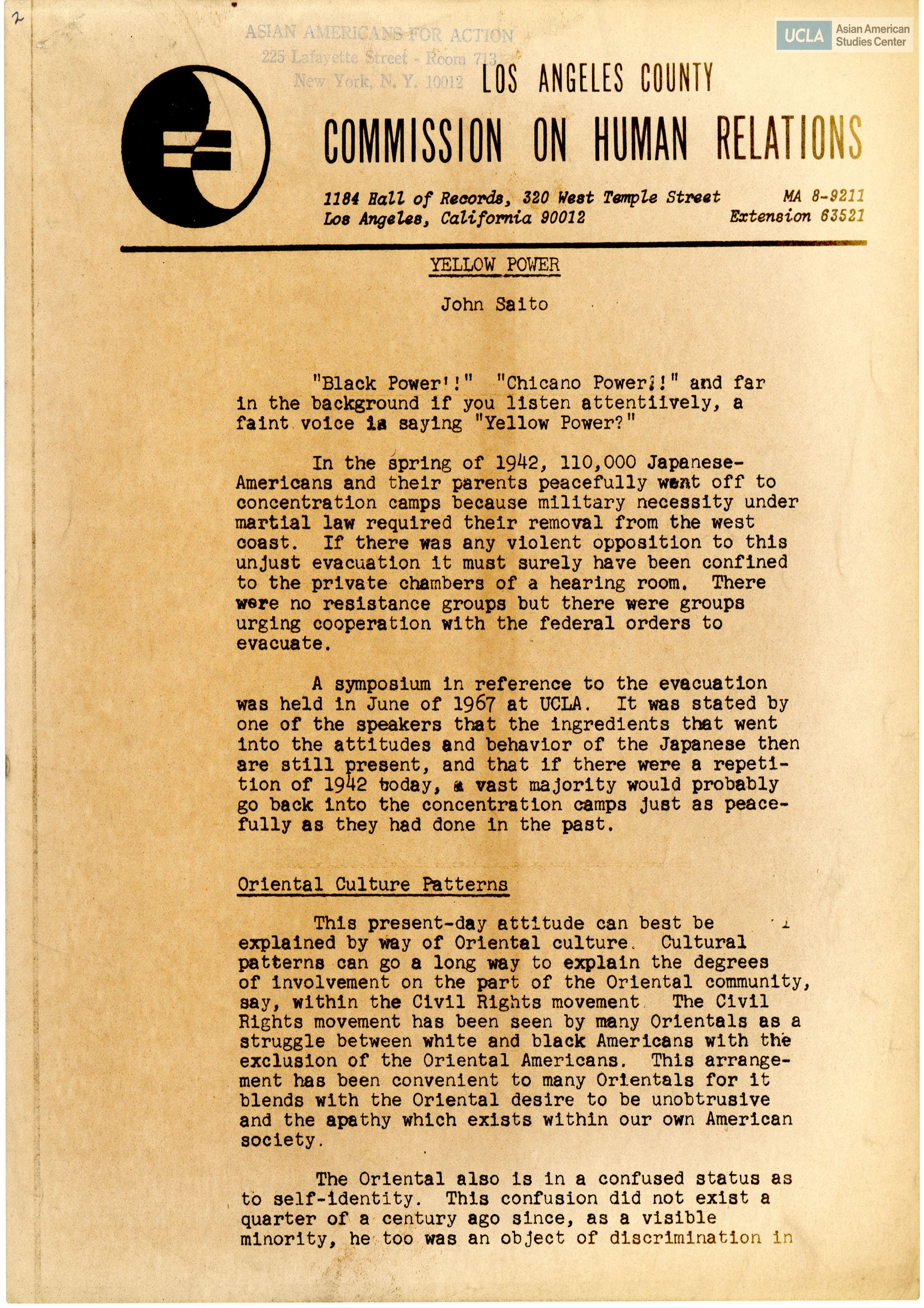 Essay from the Los Angeles Hall of Records titled: 